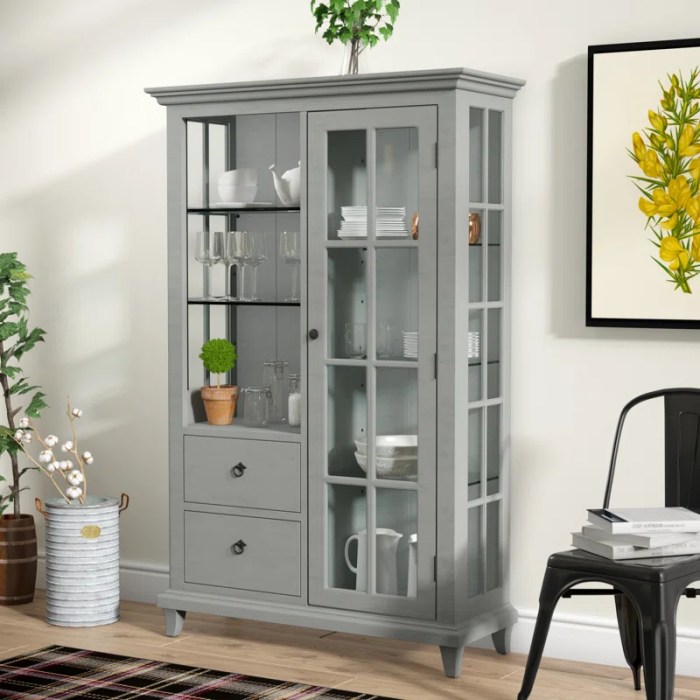 Laurel Foundry Modern Farmhouse Lefevre Glass Shelf Curio Cabinet ... Versatile curio cabinet furniture for stylish home decor