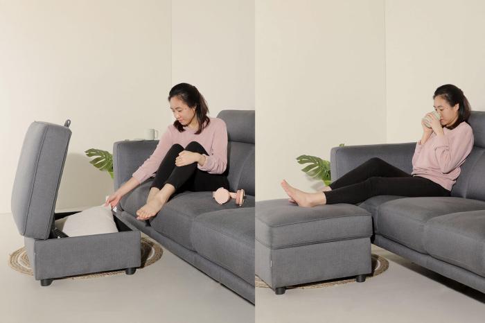 The Bowery Ottoman - Pebbled Leather Stone | Ottoman coffee table decor ... Multi-use storage ottoman furniture for stylish home decor